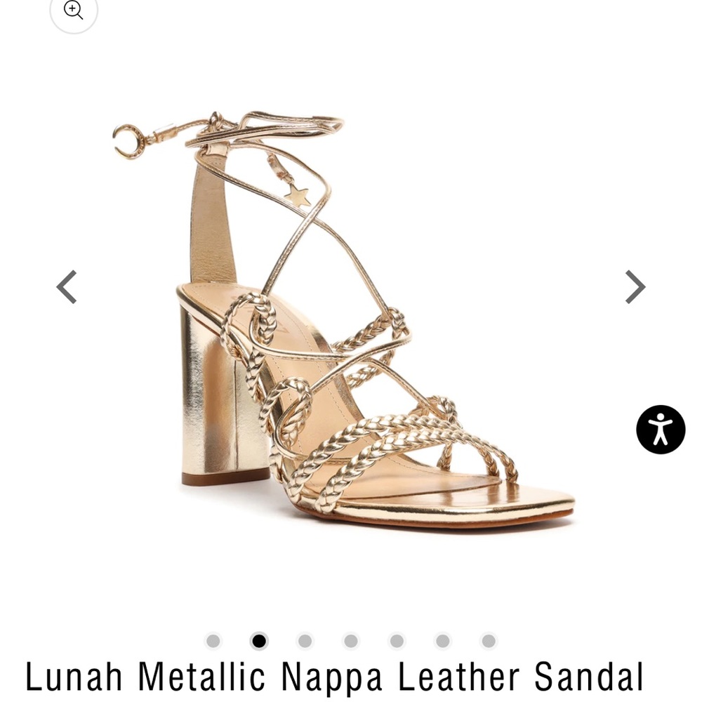 Schultz Lunah Metallic Napa Leather Sandal Heel